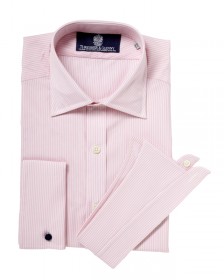 The Egyptian Cotton "Pharaoh Class" Shirt in Pink with White Stripe