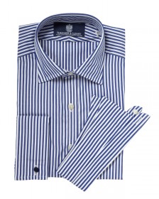 The Contrast City Shirt in Blue Bengal Stripe