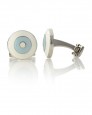The Bomber Small White/Light Blue/White-Silver Plated